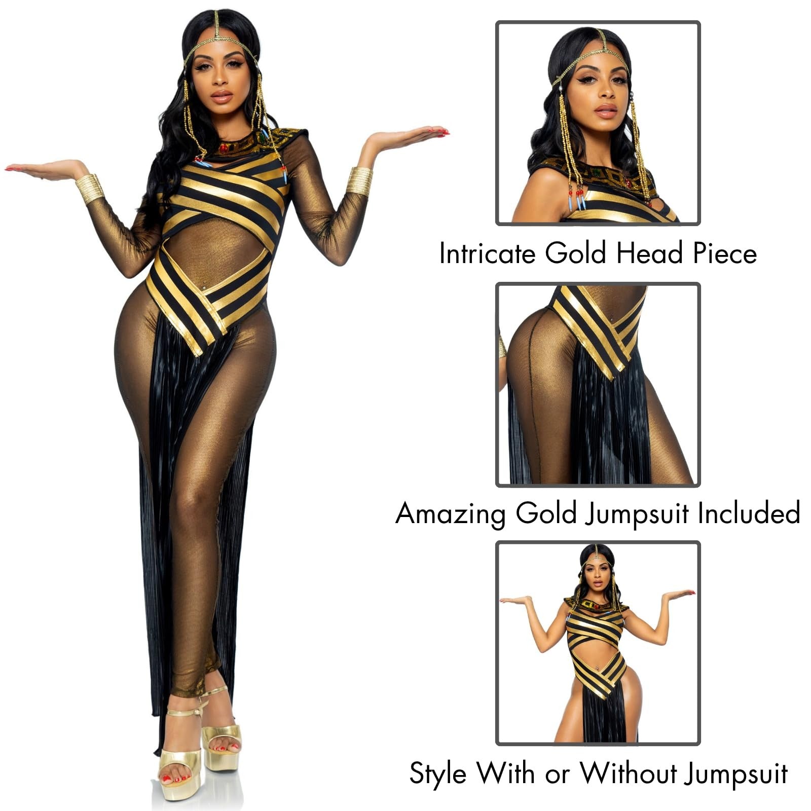 Leg Avenue Women's Costume, Gold/Black, Large