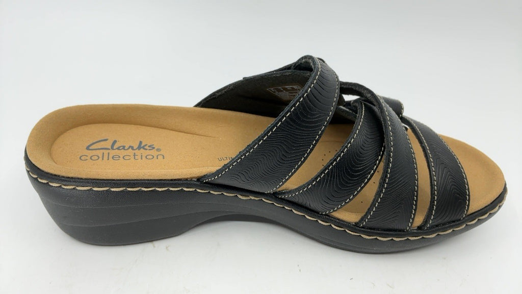 Clarks womens Merliah Karli Sandal, Black Leather, 9 US