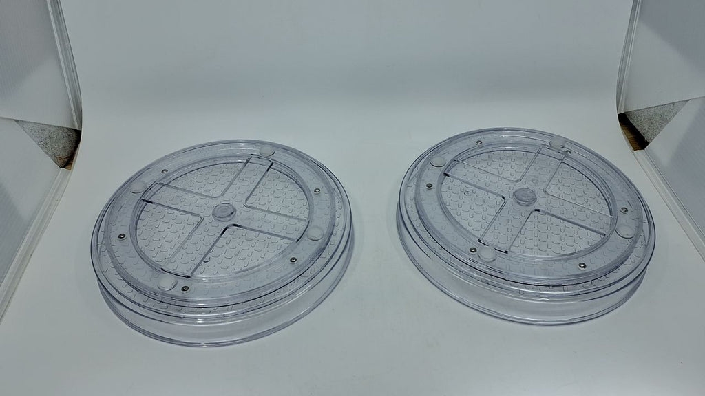 Amazon Basics Clear Lazy Suzan Turntable Organizer, 9-Inch, 2-Pack