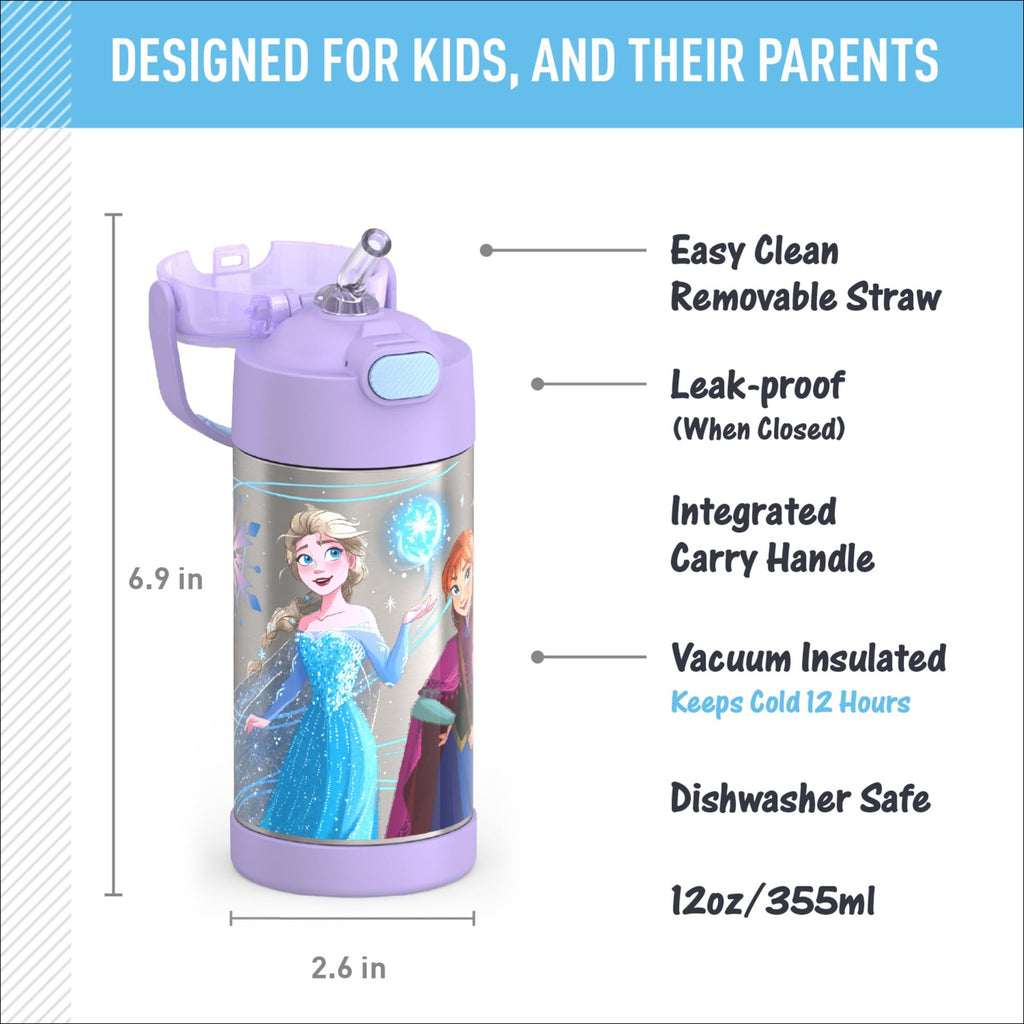 Frozen 2 Thermos FUNtainer 12oz Water Bottle w/ Straw, Kids Insulated