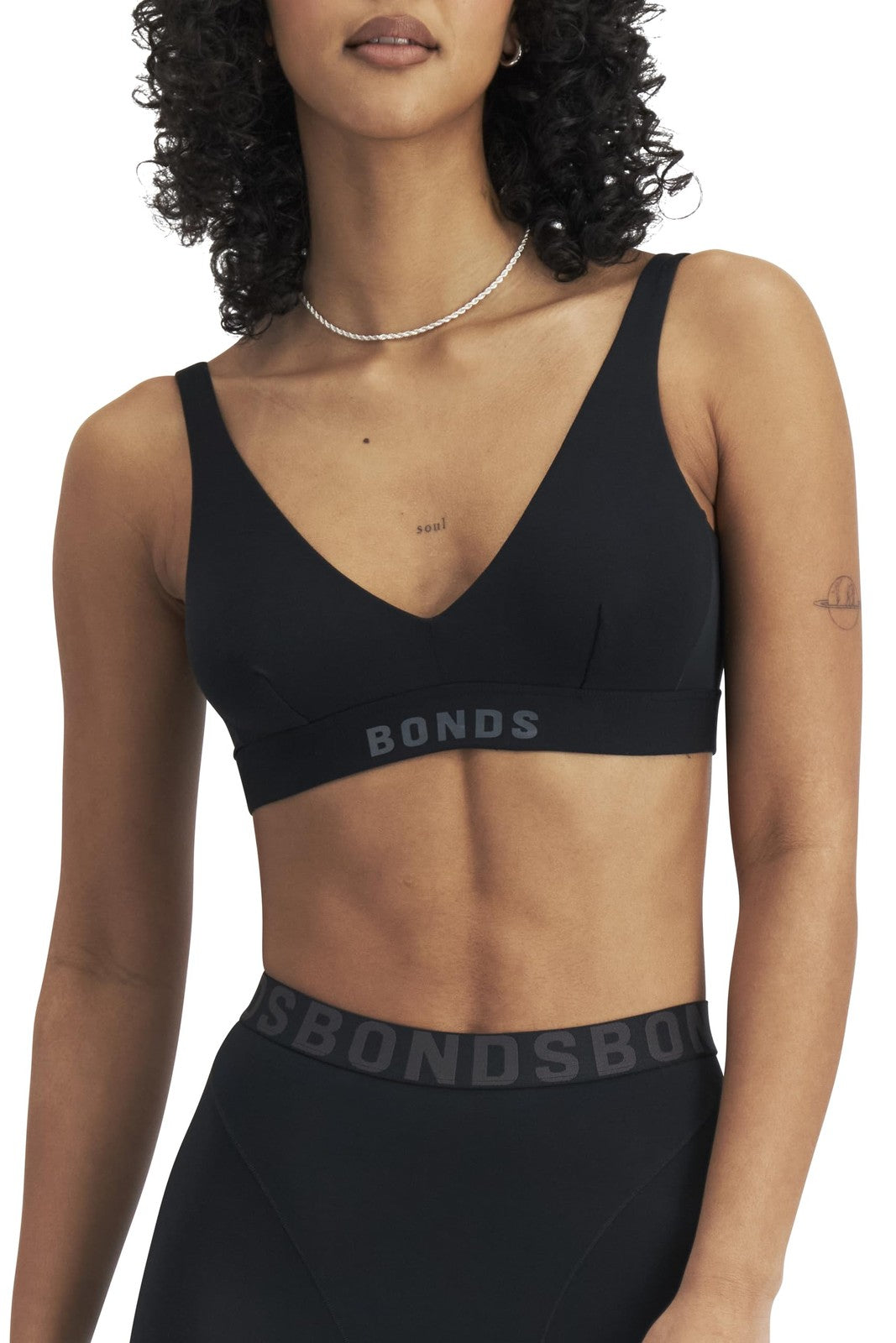 Women's Black Chafe Off Bralette, Large, Lightweight Moisture-Wicking Bra