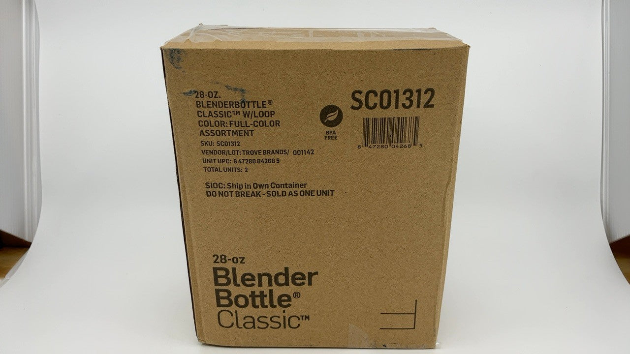 28 Oz BlenderBottle Classic V2 Shaker, 2 Pack, Protein Shake Bottle