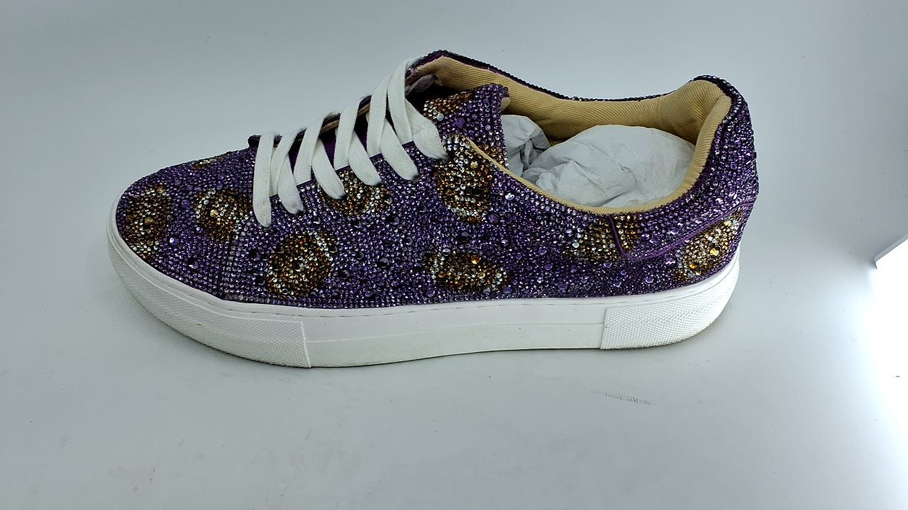 Betsey Johnson Women's Sidny Sneaker, Purple Football, 9.5