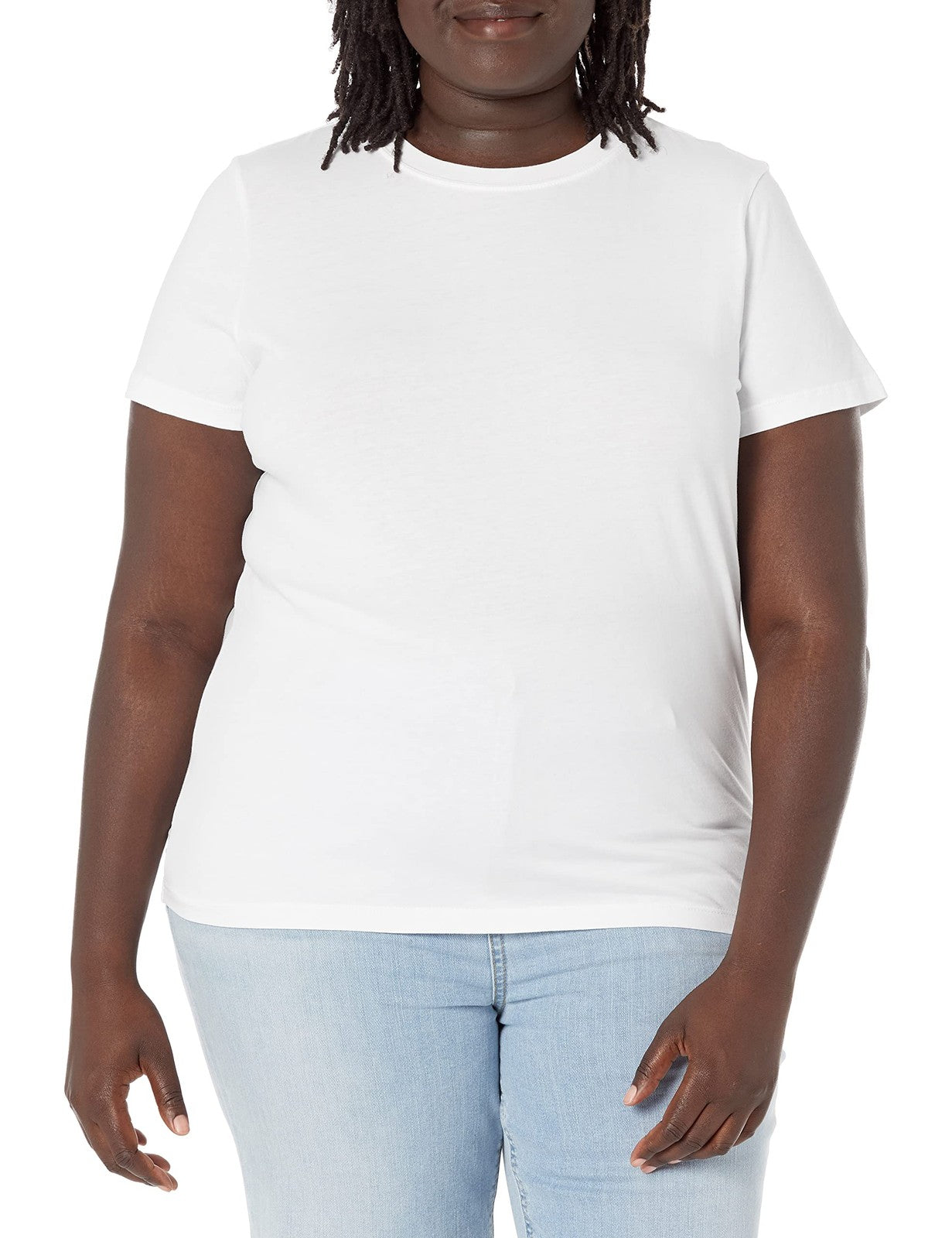 Women's Courtney Tiny Crew Neck T-Shirt, White, Size M