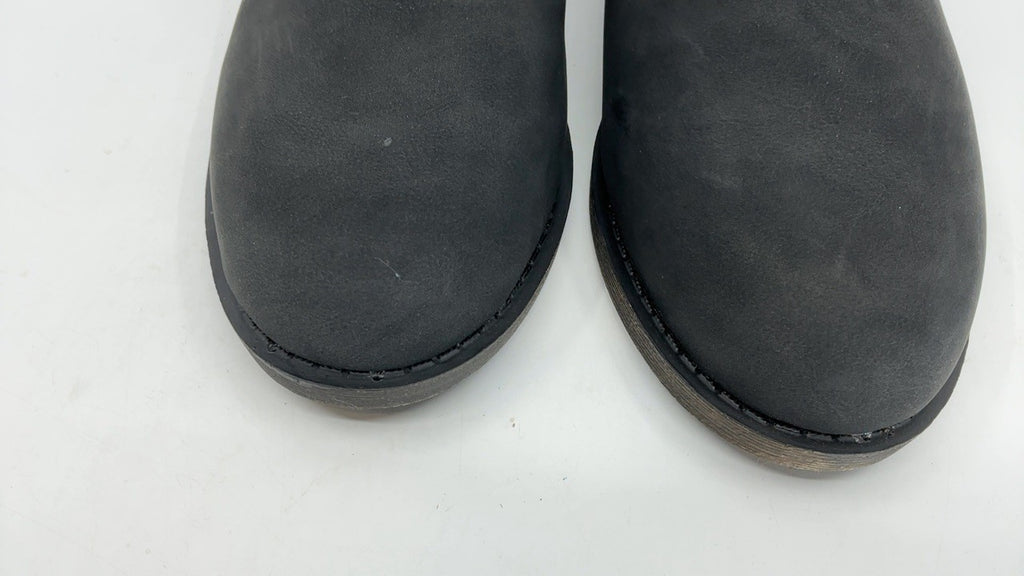 8.5 Veittes Women's Ankle Boots Black Slip On Chunky Heel Fashion