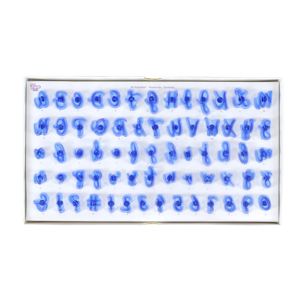 PME Fun Fonts Cupcake & Cookie Stamping Set of 66, blue, standard