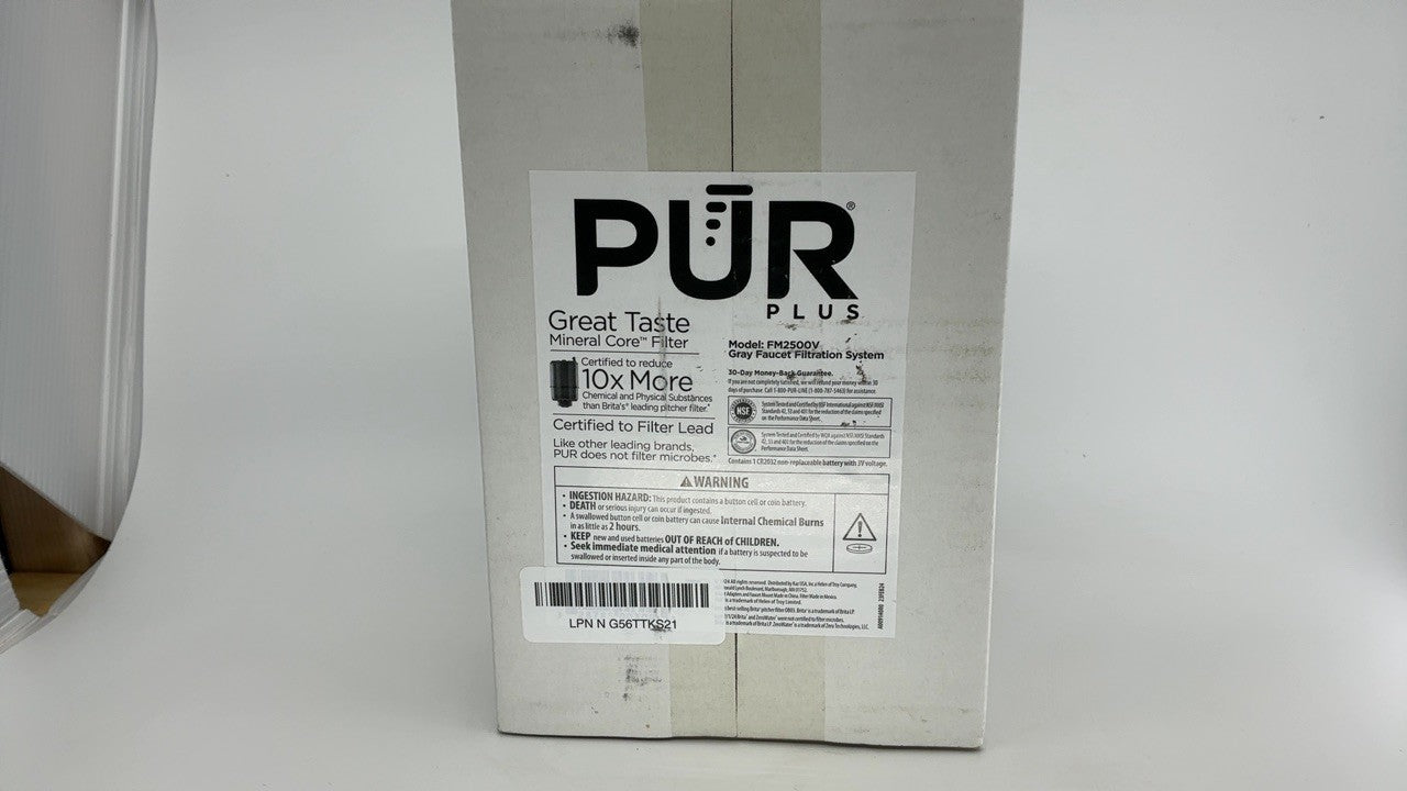 PUR Plus Faucet Mount Water Filter, Easy Install, 100 Gallons, Grey