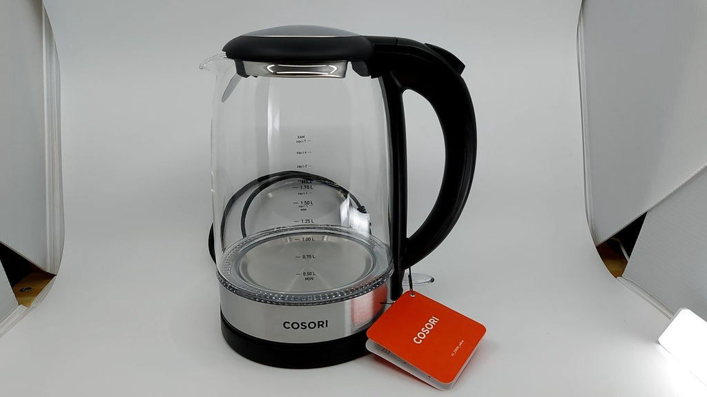 Borosilicate Glass Electric Kettle 1.7L, Black, 1500W, Auto Shut Off