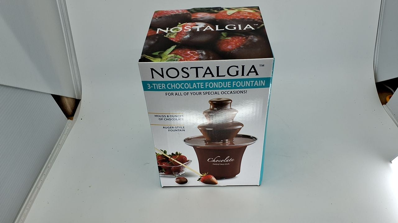 Electric Fondue Fountain - 3 Tier - 8 Oz - Perfect for Parties - Brown