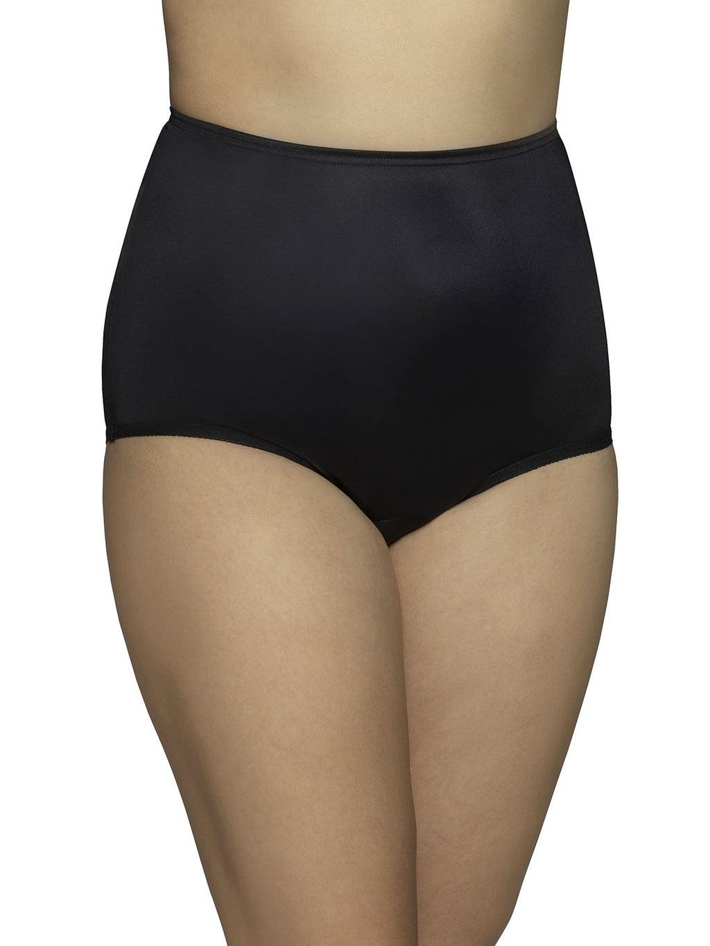 Size 7 Vanity Fair Brief #15712, Midnight Black, Comfortable Nylon