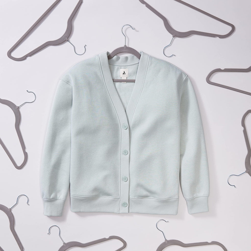 Gray/Silver Velvet Suit Hangers - Slim Non-Slip - Pack of 50