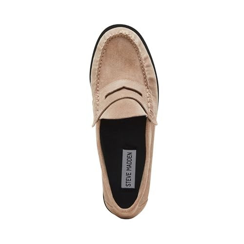 Steve Madden Women's Kingston Loafer, Taupe Suede, 7.5