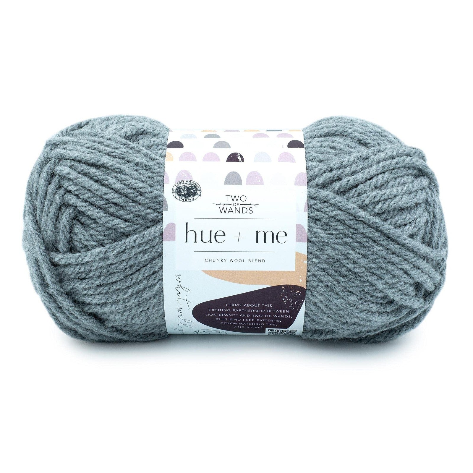 Hue + Me Chunky Yarn, Cement, 1 Pack for Knitting & Crocheting