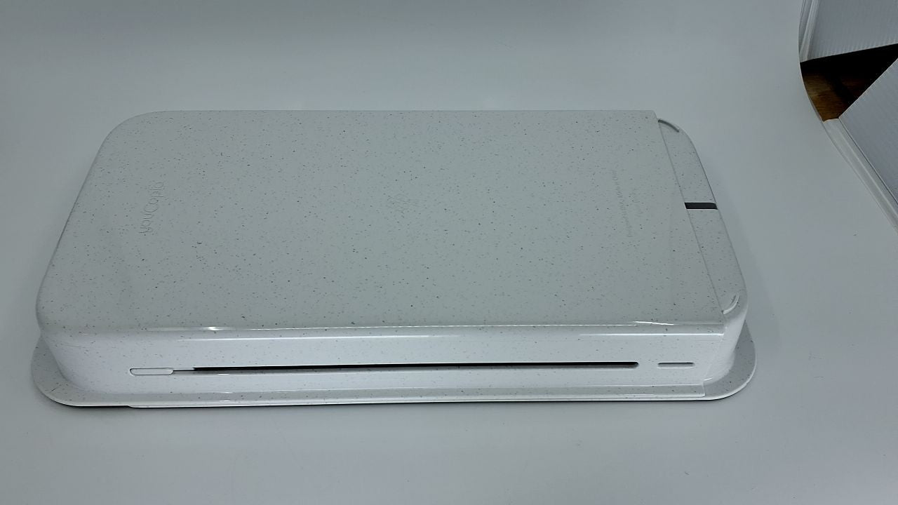 Adjustable Divided Drawer Tray, Expandable Kitchen Storage, Speckled White