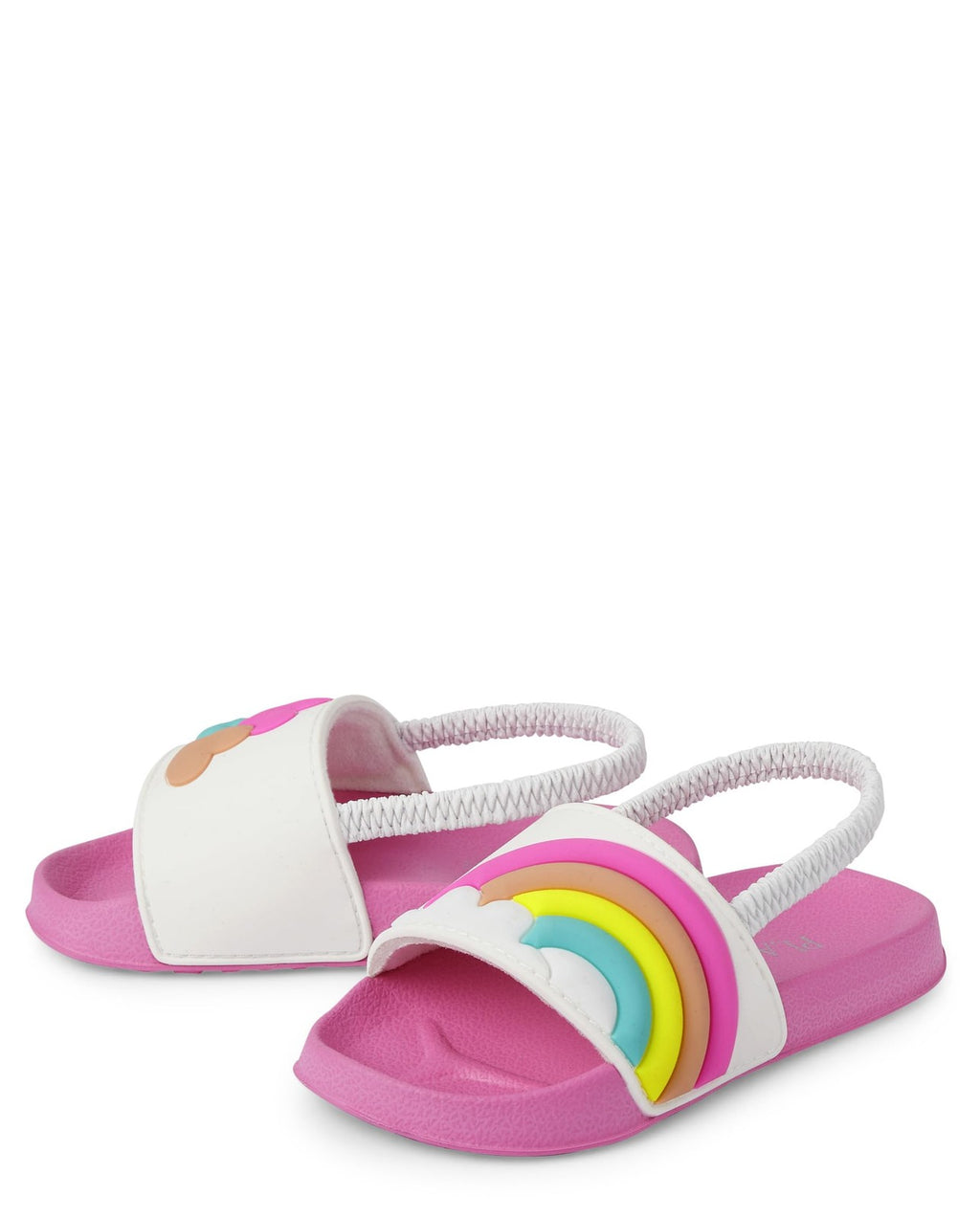 Baby Girls Toddler Slide Sandals w/ Backstrap, Rainbow Wave, Size 10