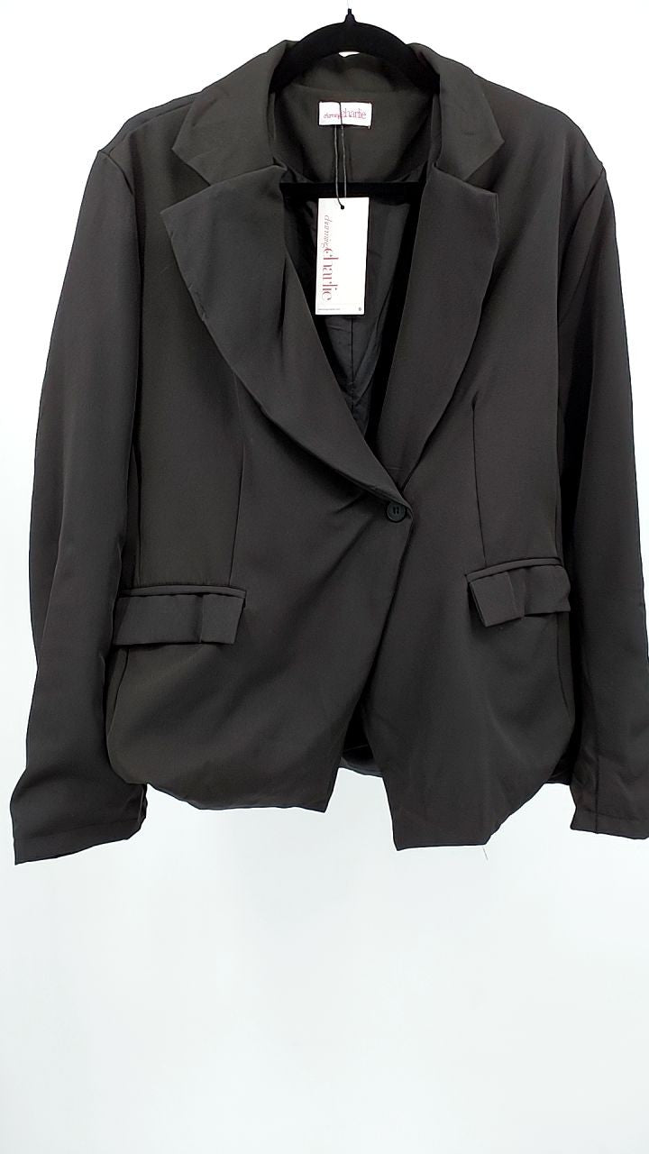 Lapel Collar One Button Blazer