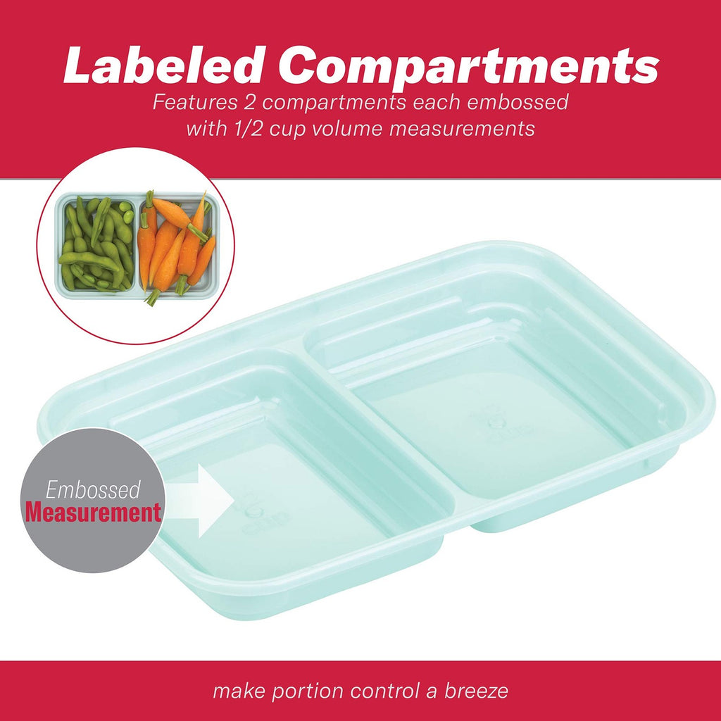 Reusable 10-Pc Food Storage Set, 2-Compartment, Snap-Shut Lids