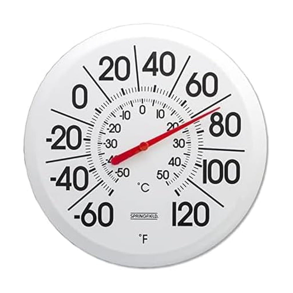 Indoor/Outdoor 13.25-Inch Thermometer, White, Mounting Bracket Included