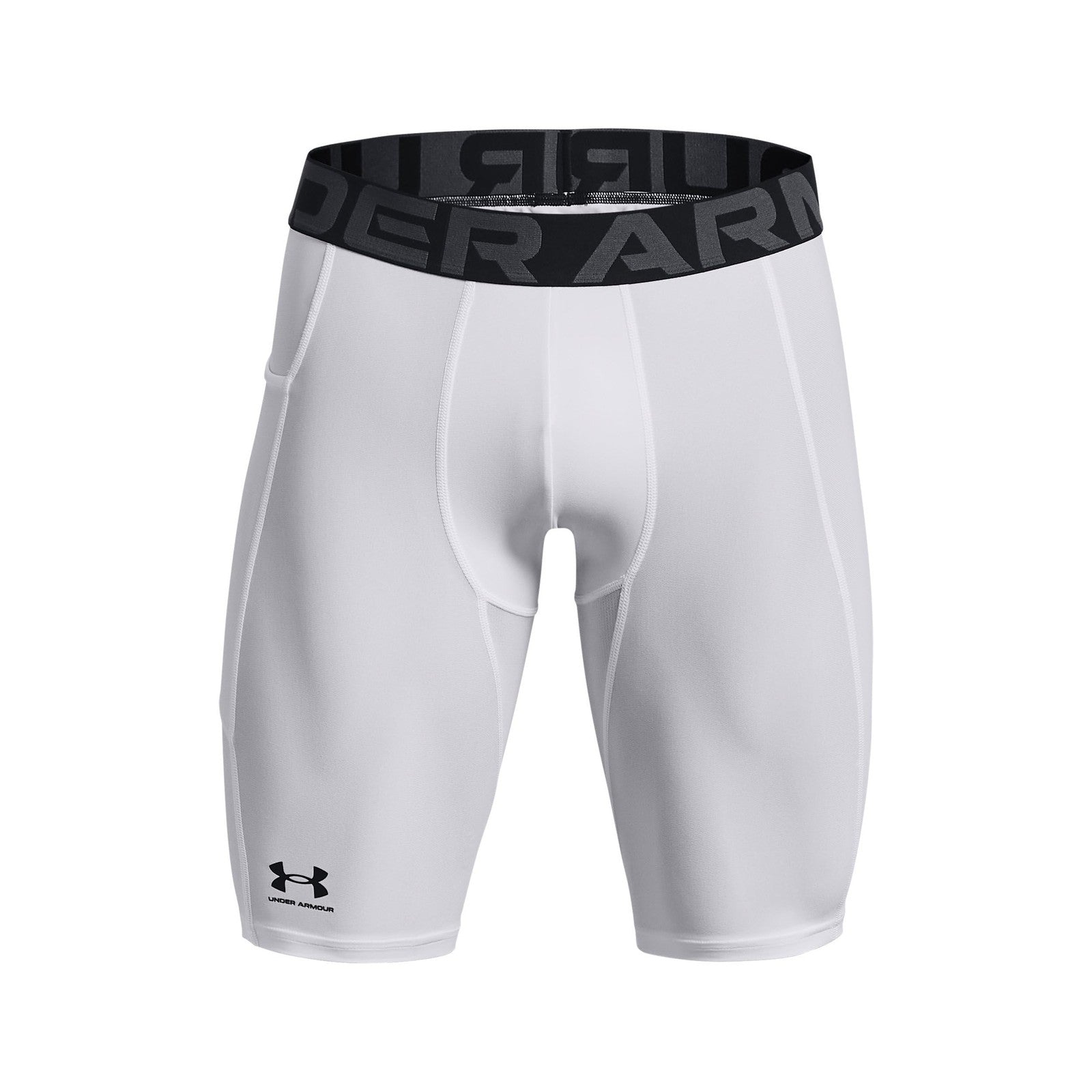 Under Armour Men's HeatGear Pocket Long Shorts, White (100)/Black, 3X-Large