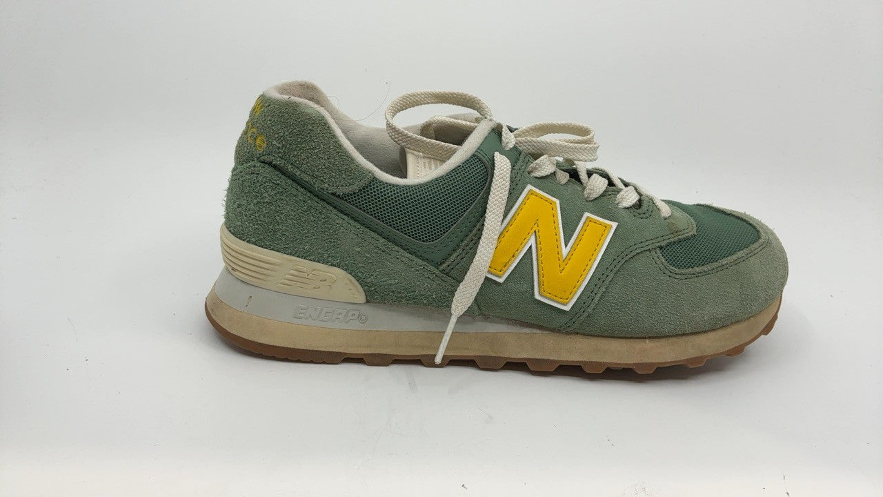 New Balance Women's 574 V2 Sneaker, Mallard Green/Ginger Lemon/Sea Salt, 9