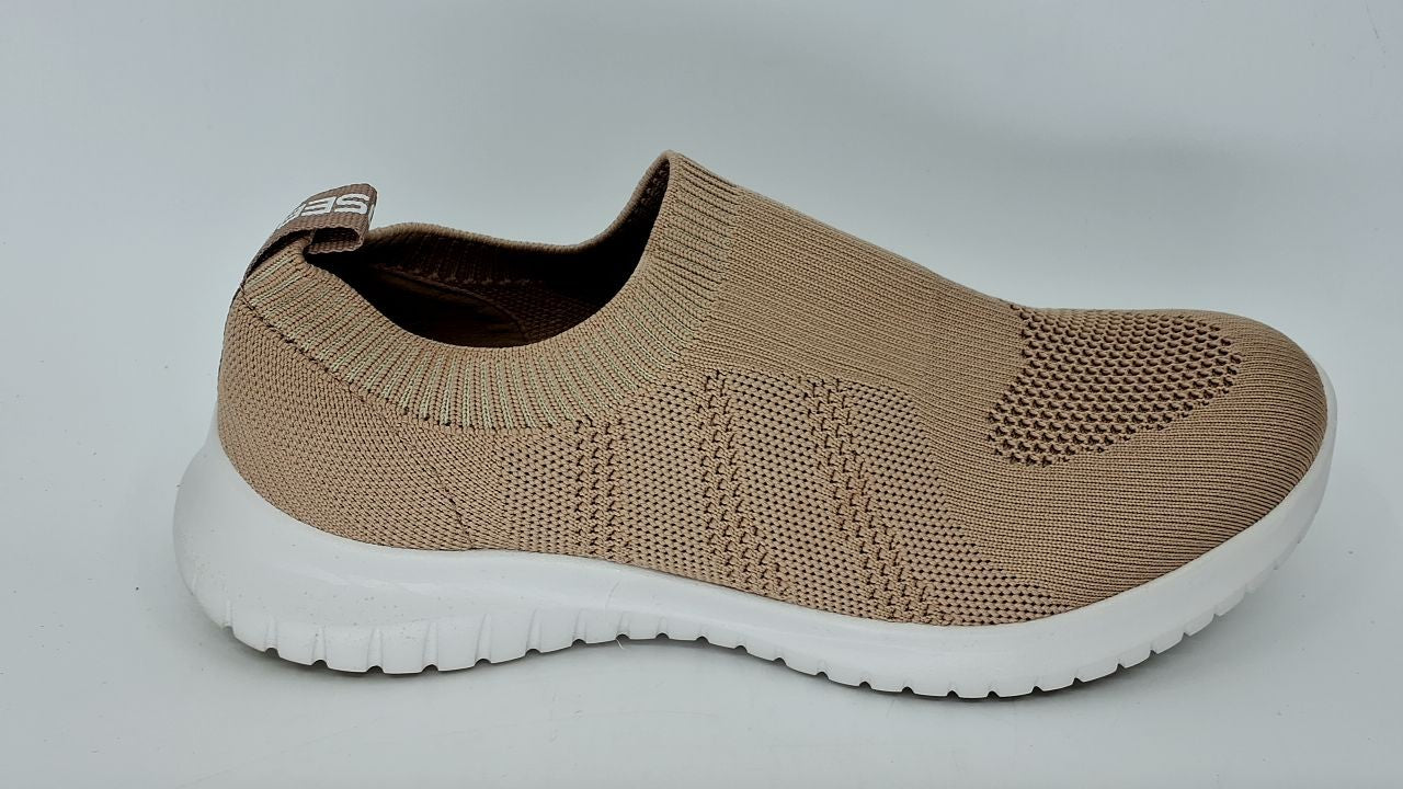 Slip On Athletic Walking Shoes for Women Apricot 39.5 - Comfortable Sneakers