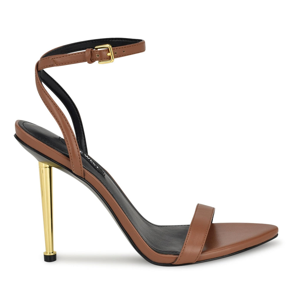 Nine West Women's Reina3 Heeled Sandal, Dark Pecan 230, 6