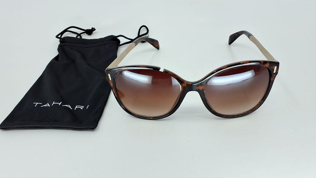 TAHARI Women's Cat Eye Sunglasses TH657 55mm Tortoise UV Protection
