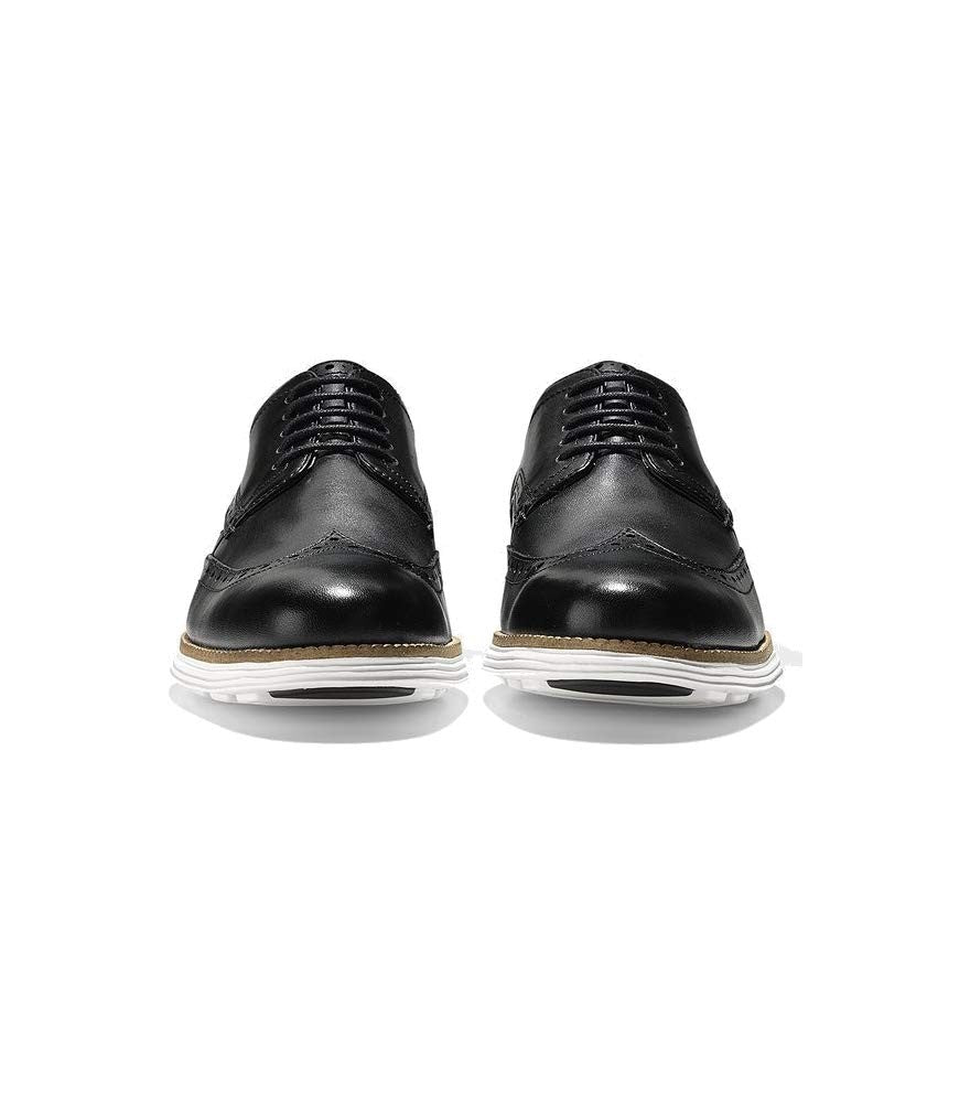 Cole Haan Men's Original Grand Shortwing Oxford Shoe, Black Leather/White, 10.5