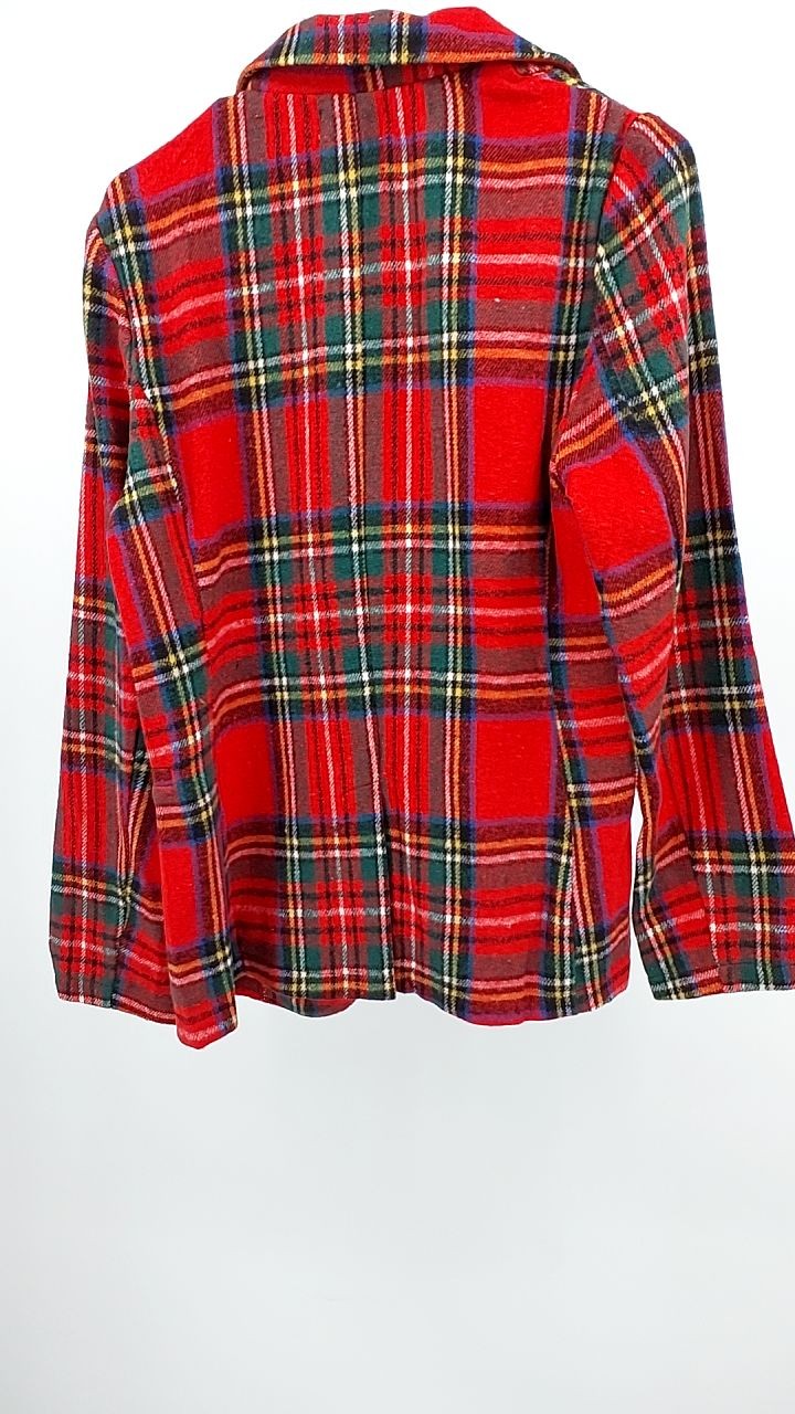 Plaid Single-Button Blazer