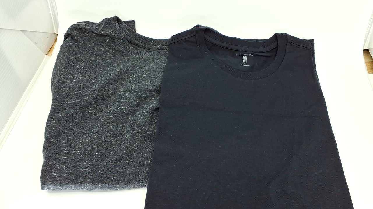 Short Sleeve T-Shirts for Men, Slim-Fit, 2-Pack, Black/Charcoal Heather, M