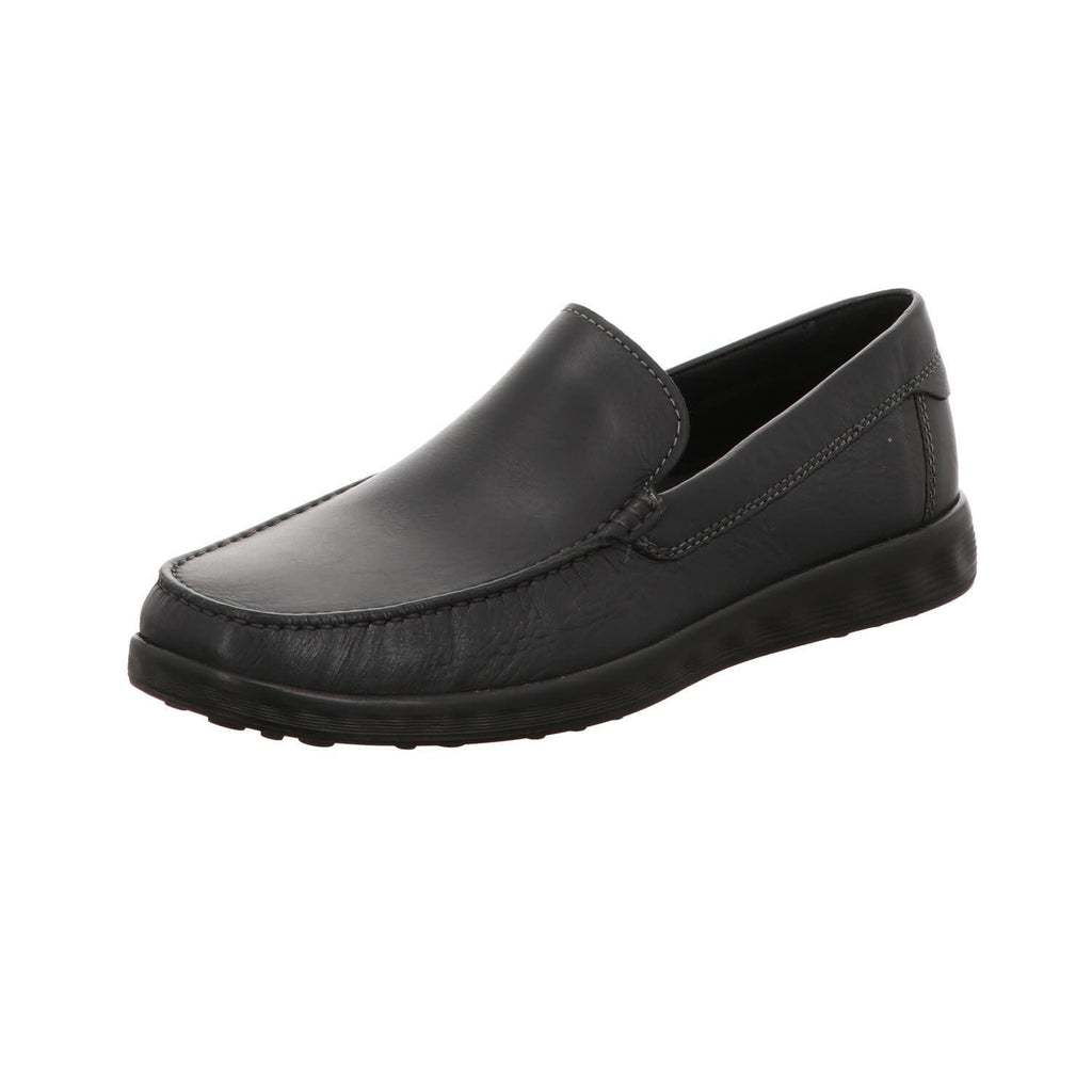 ECCO mens Lite Moc Classic Driving Style Loafer, Black Smooth, 10-10.5 US