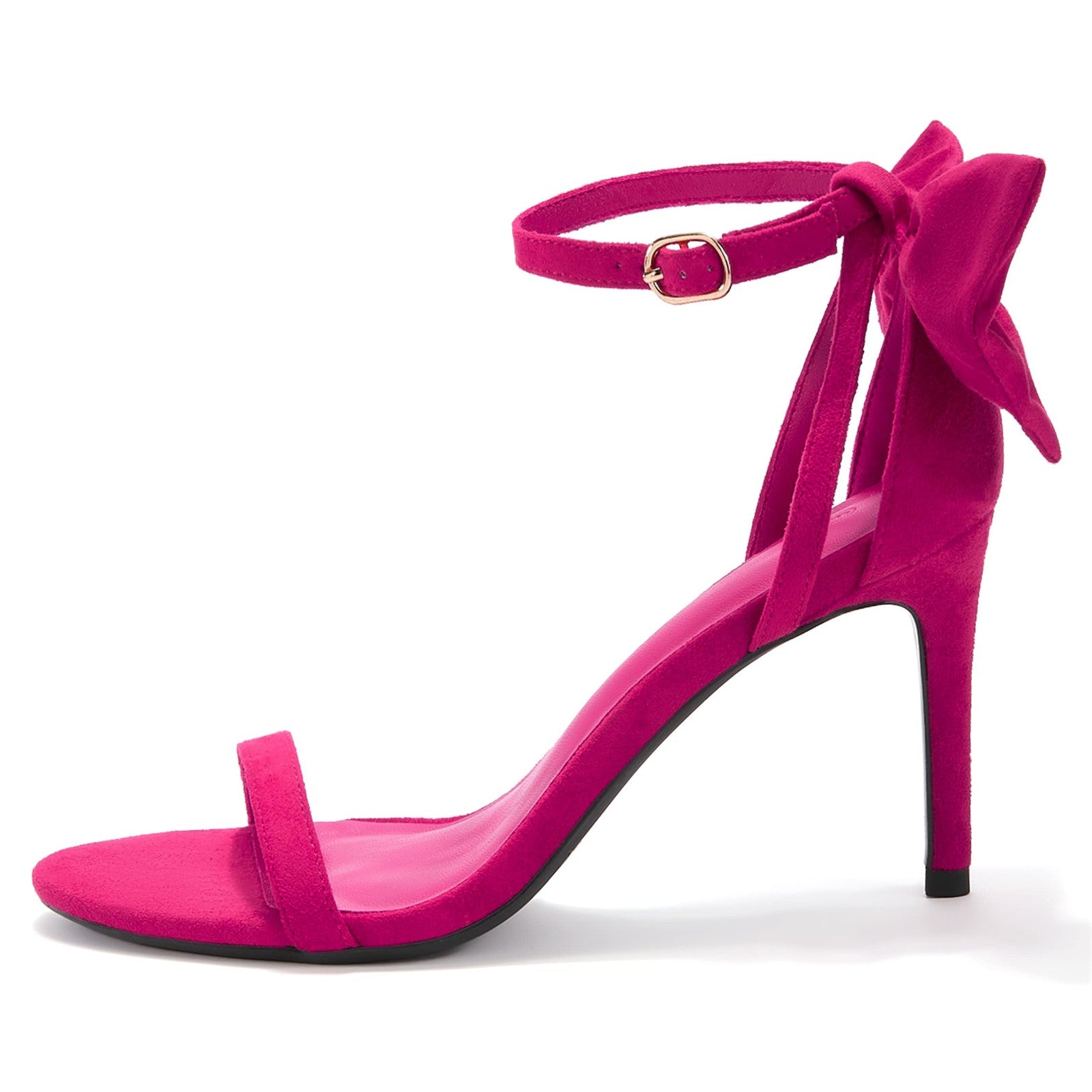 Coutgo Womens Stiletto Heels, Ankle Strap Sandals, Rosy Red, Size 5.5