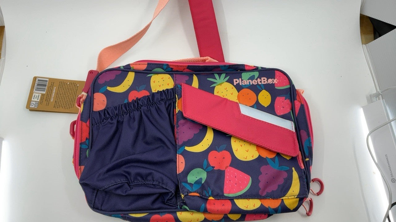 Durable PlanetBox Lunch Bag, Tutti Frutti, Insulated w/ Pockets for Snacks