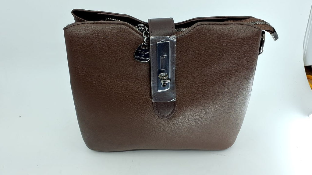 Small Crossbody Handbag for Women - Brown Faux Leather, Versatile Design