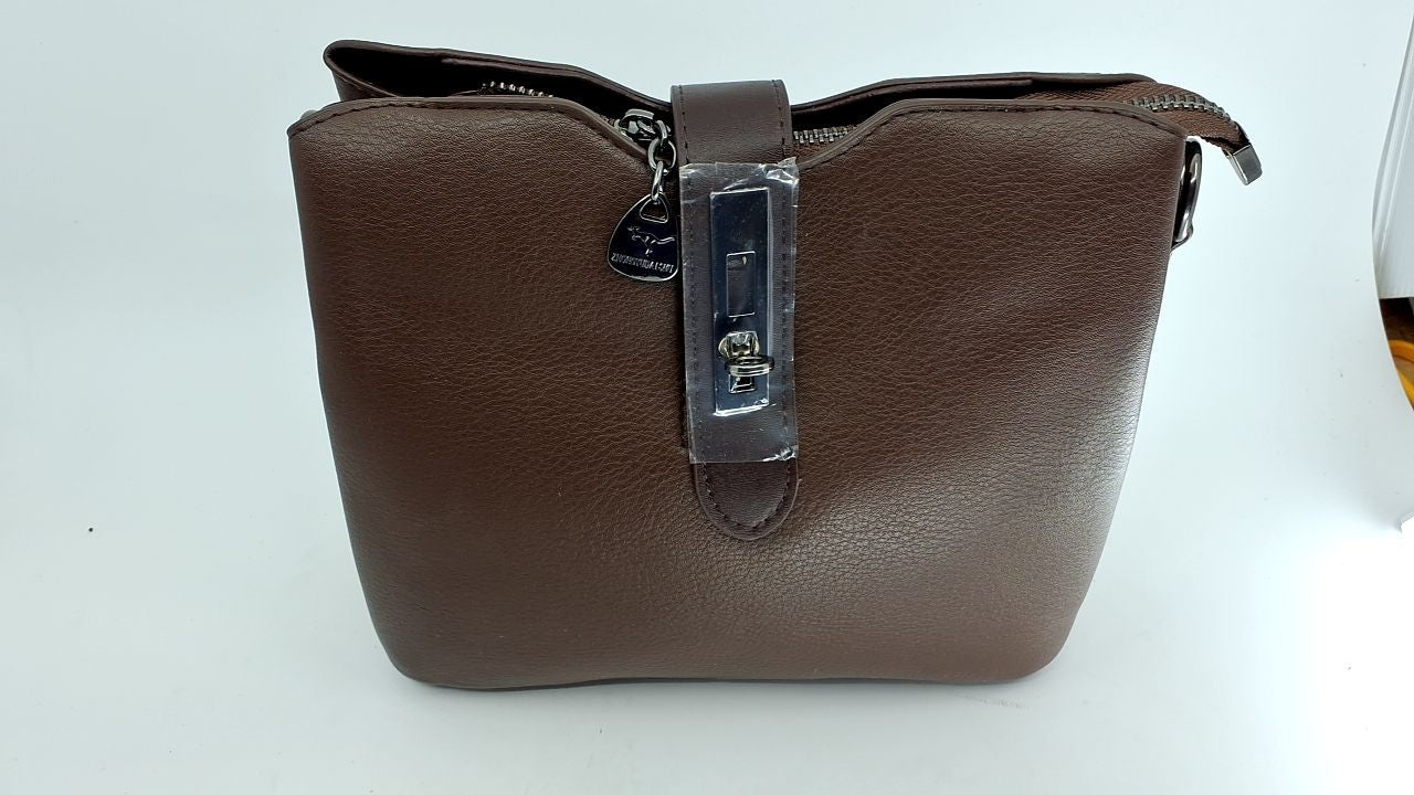 Small Crossbody Handbag for Women - Brown Faux Leather, Versatile Design