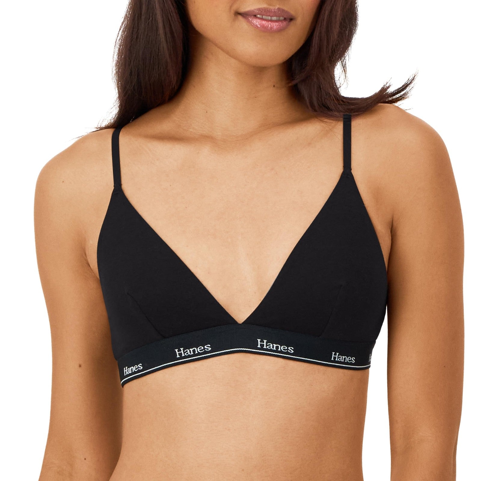 Hanes Originals Womens Bralette Pack, Cotton Blend, Medium, Black/Deep Glow