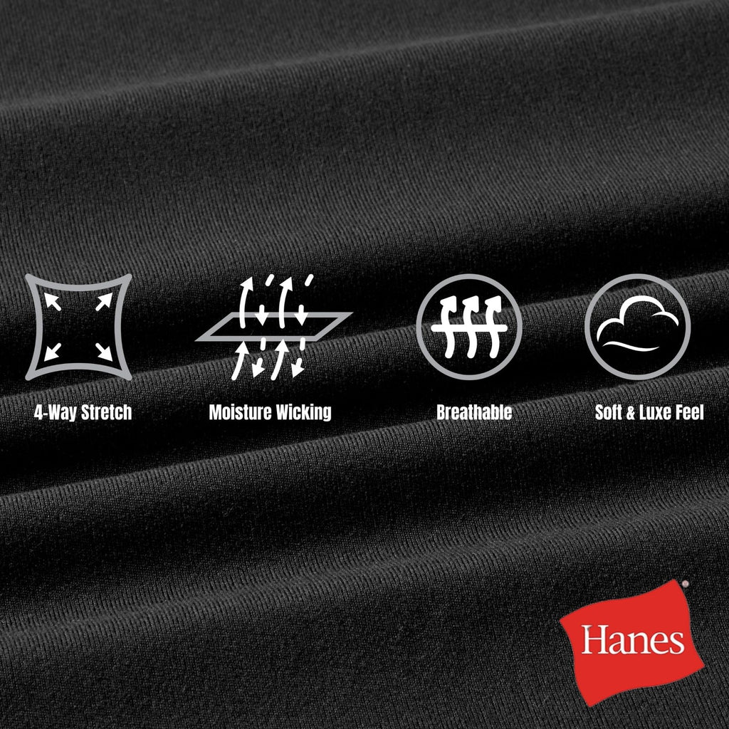 Hanes Men's 5 Inseam Workout Shorts, Black, Total Support Pouch, X-Large