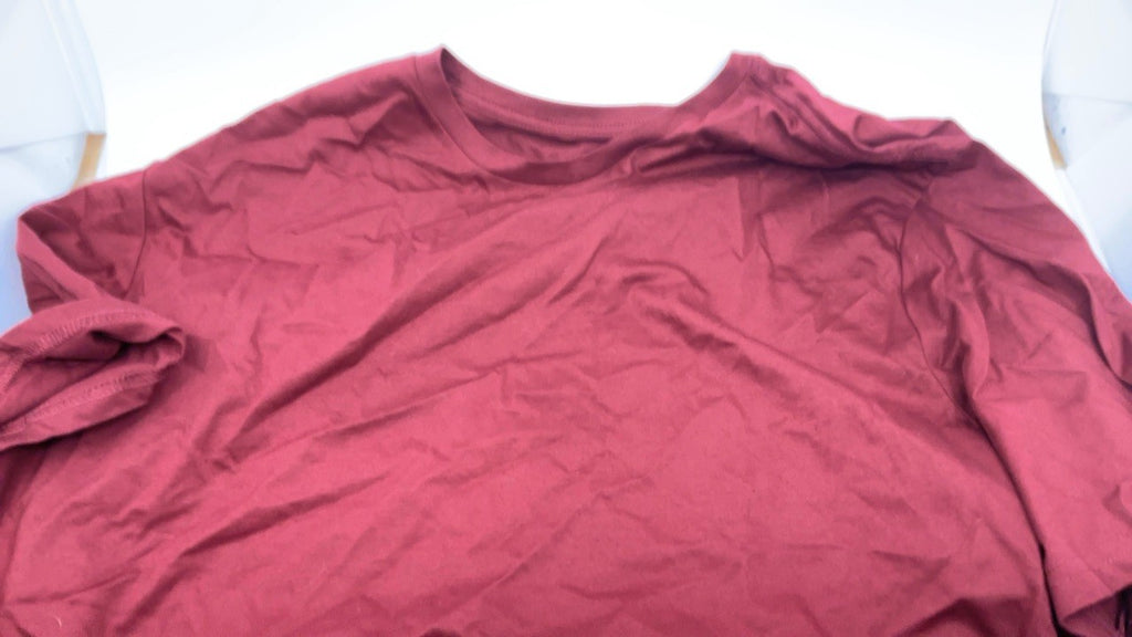 Men's Crewneck T-Shirt Set, Cotton Tee, Burgundy, XXL