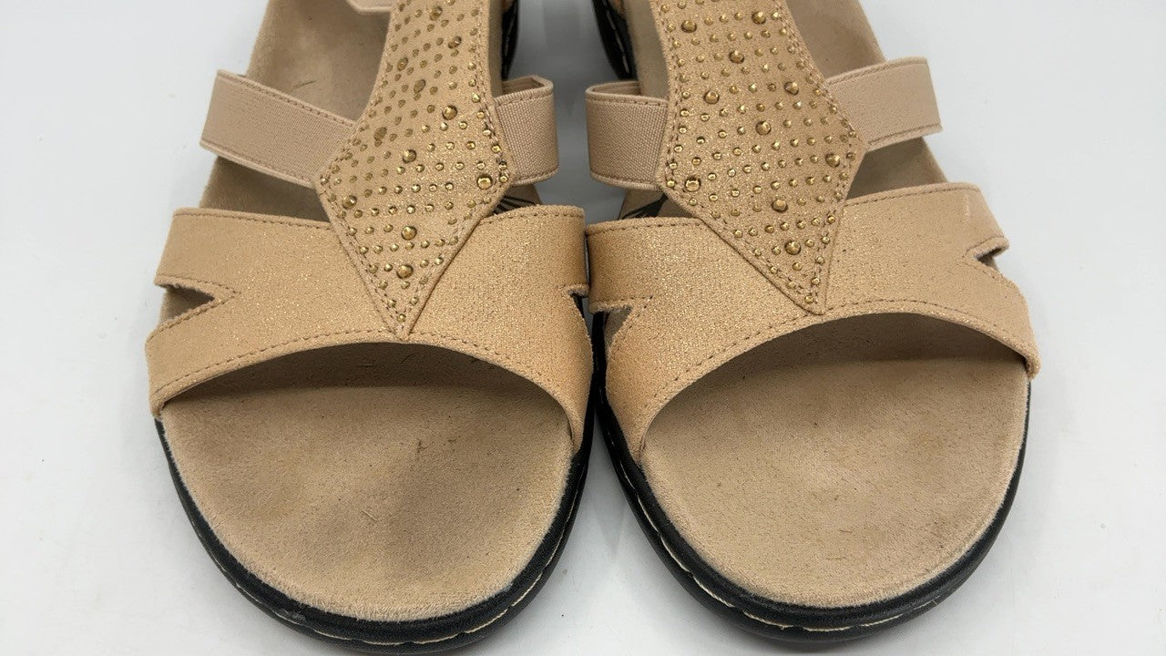 Comfortable Size 11 Nude Flat Sandals for Women - Arch Support
