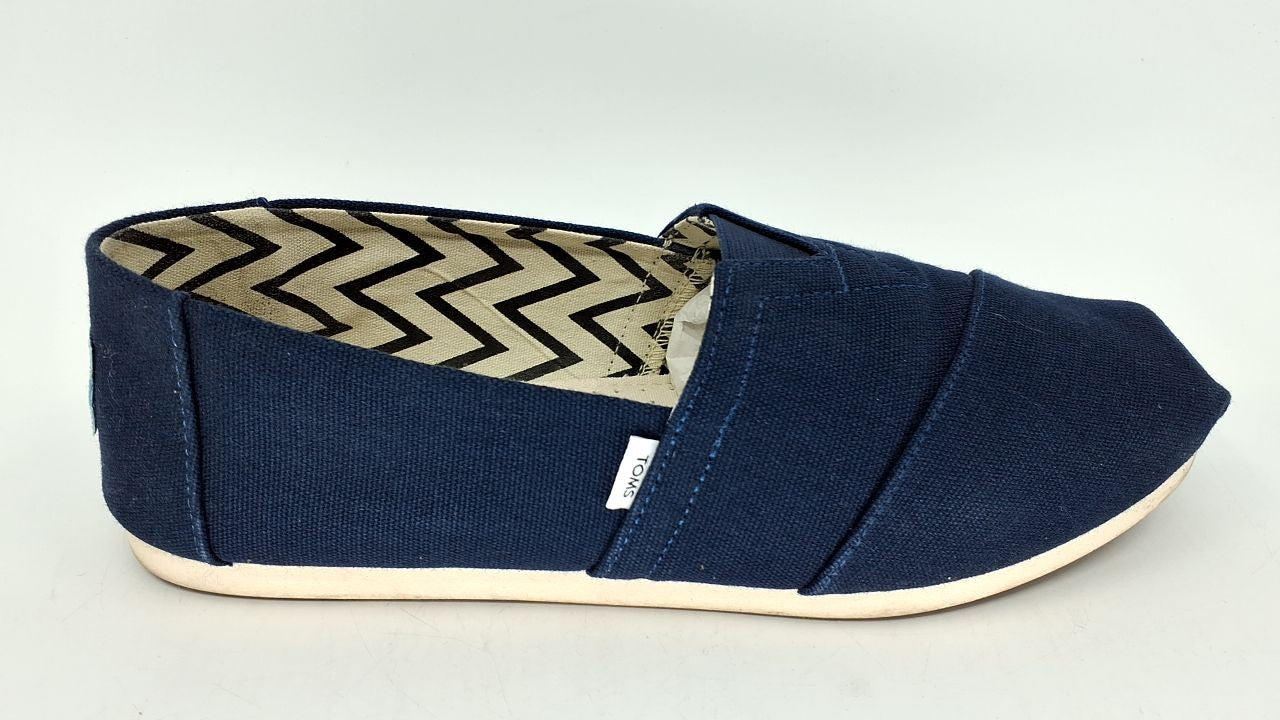 TOMS Men's Alpargata Loafer Flat, Blue Recycled Cotton Canvas, 9