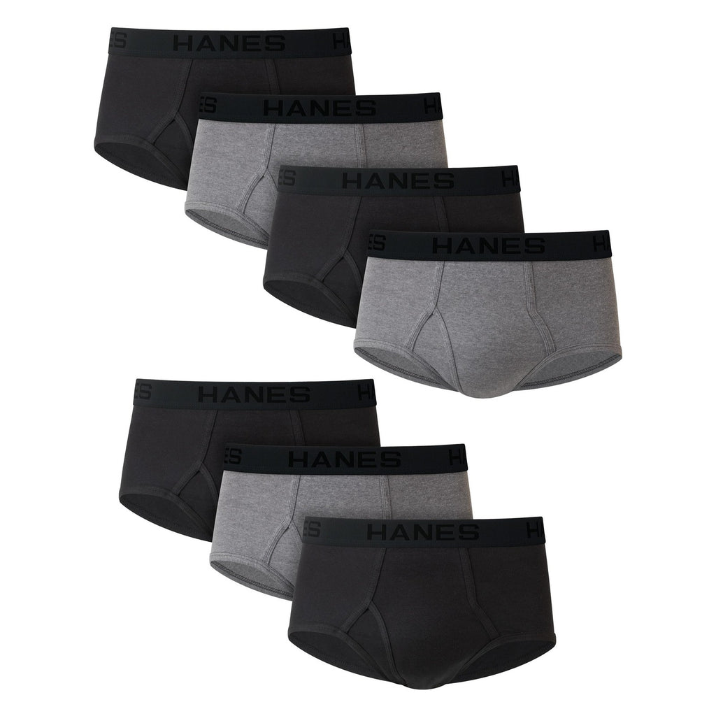 Hanes Men's 7-Pack Tagless Briefs, Large, Gray/Black, Cool Comfort Fabric