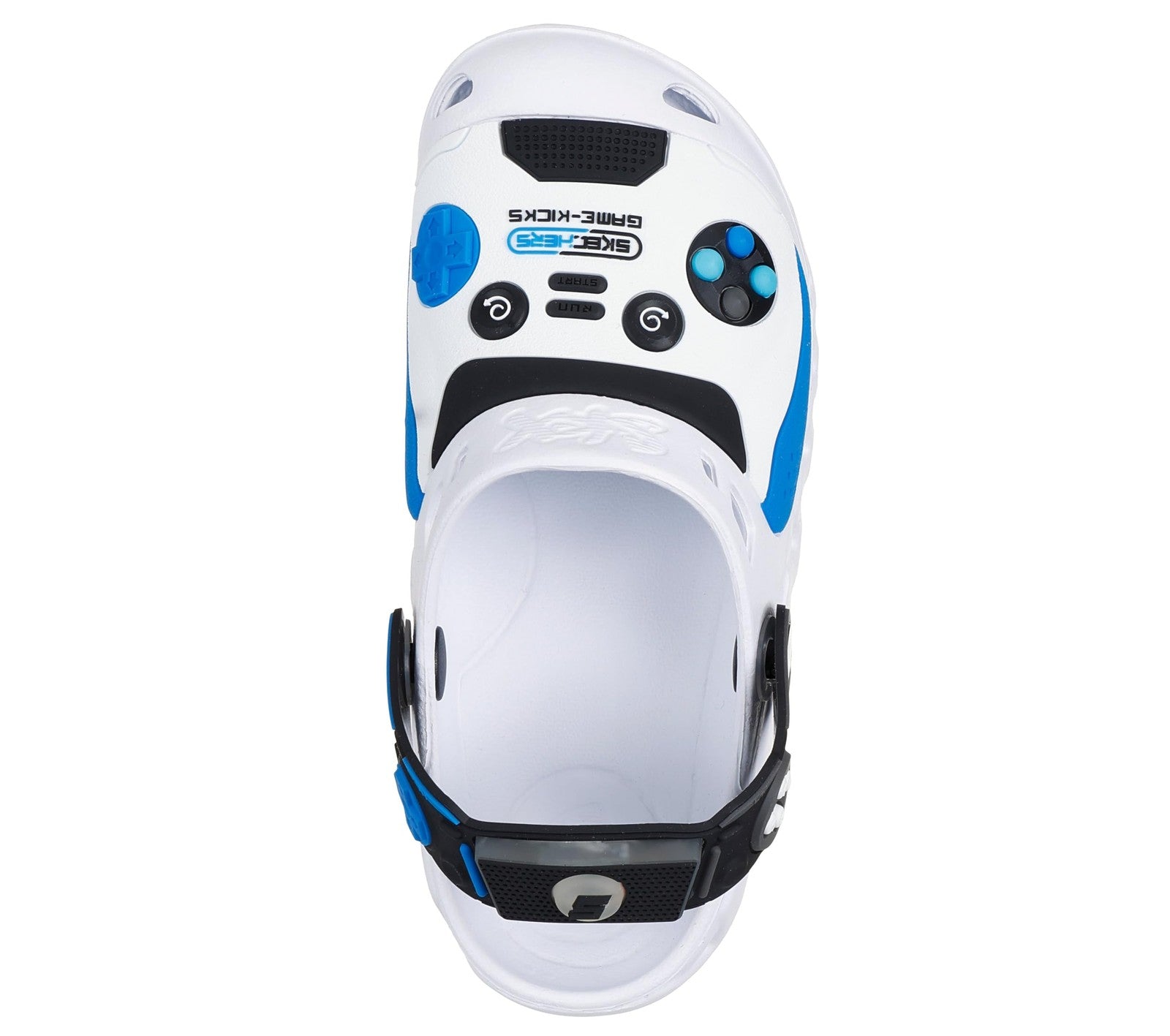 SKECHERS Boy's Zaggle-Hydro-Pointz Clog, White/Black/Blue, 4 Big Kid