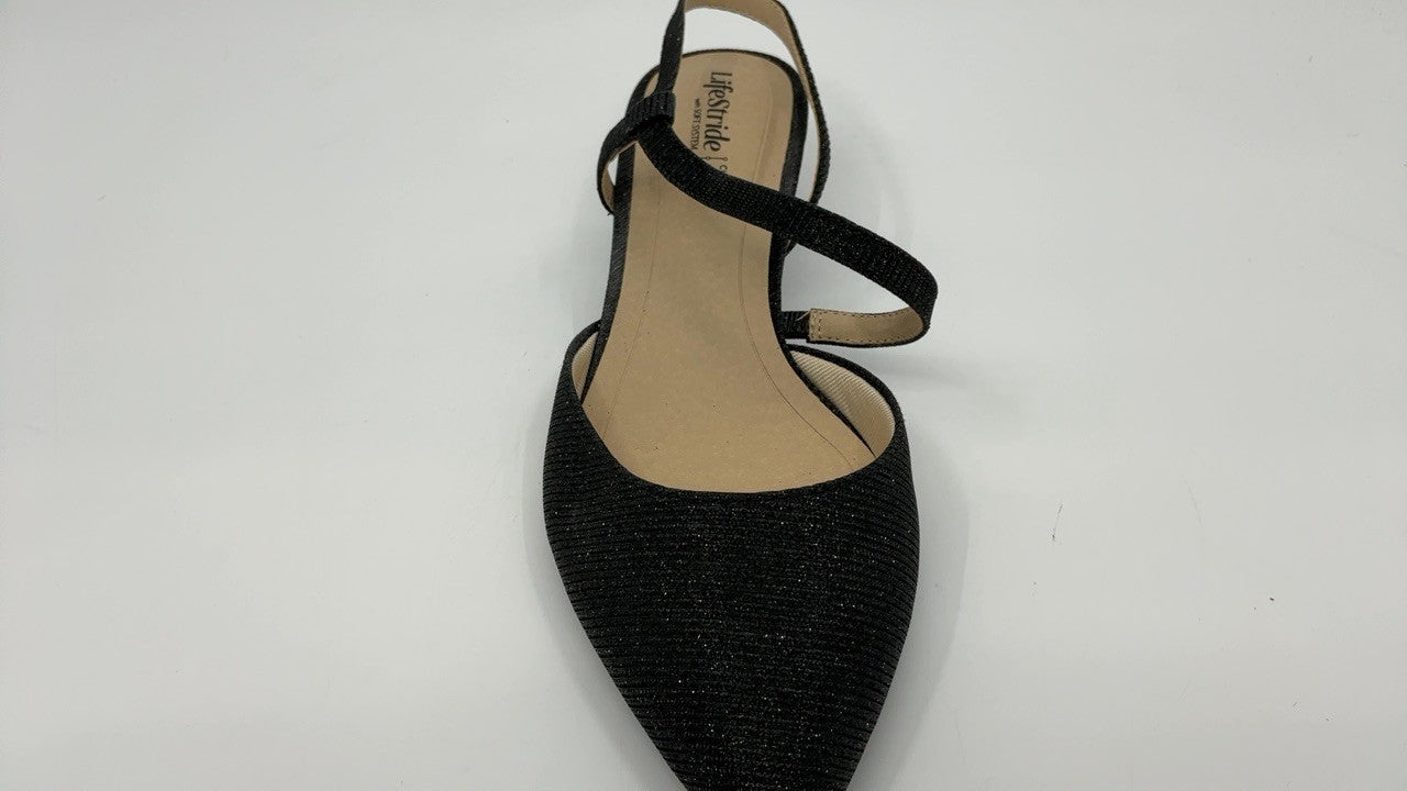 LifeStride Womens Minimalist Pump Black Shimmer 7.5 W