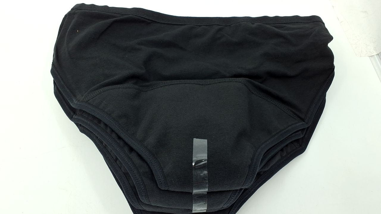 Hanes Girls' Period Panties 6-Pack Black Hipster Moderate Protection Size 16