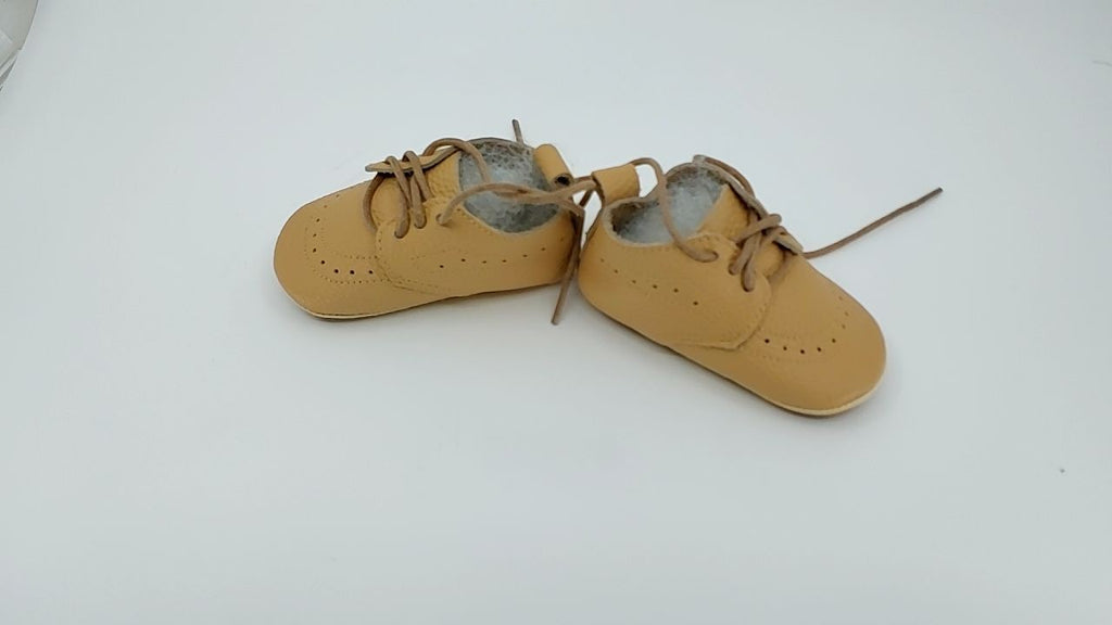 Baby Boys Girls Oxford Loafers 225 Khaki Leather First Walker Shoes