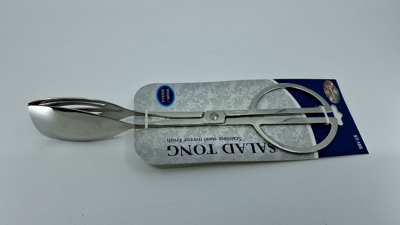 Winco Stainless Steel Salad Tongs, Scissor Style, 10"