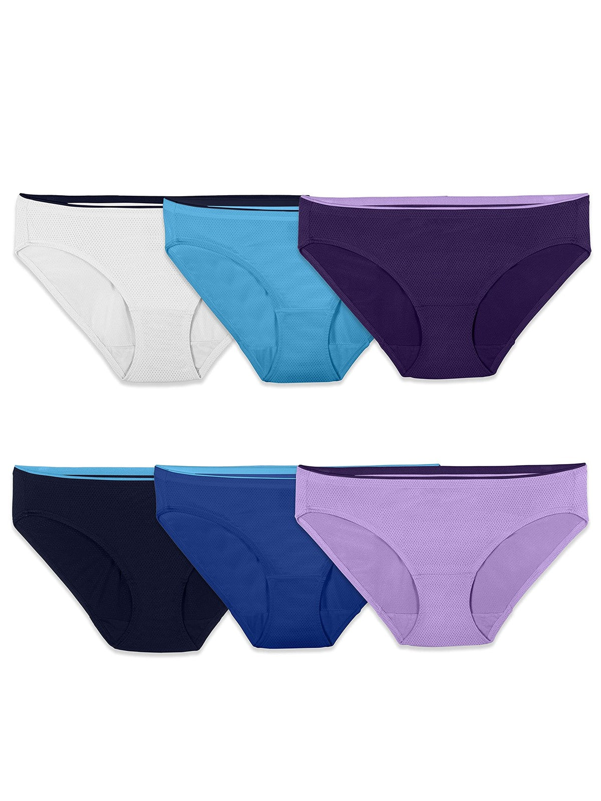 Fruit Of The Loom Women's Moisture Wicking Bikini Underwear, Size 7, 6 Pack