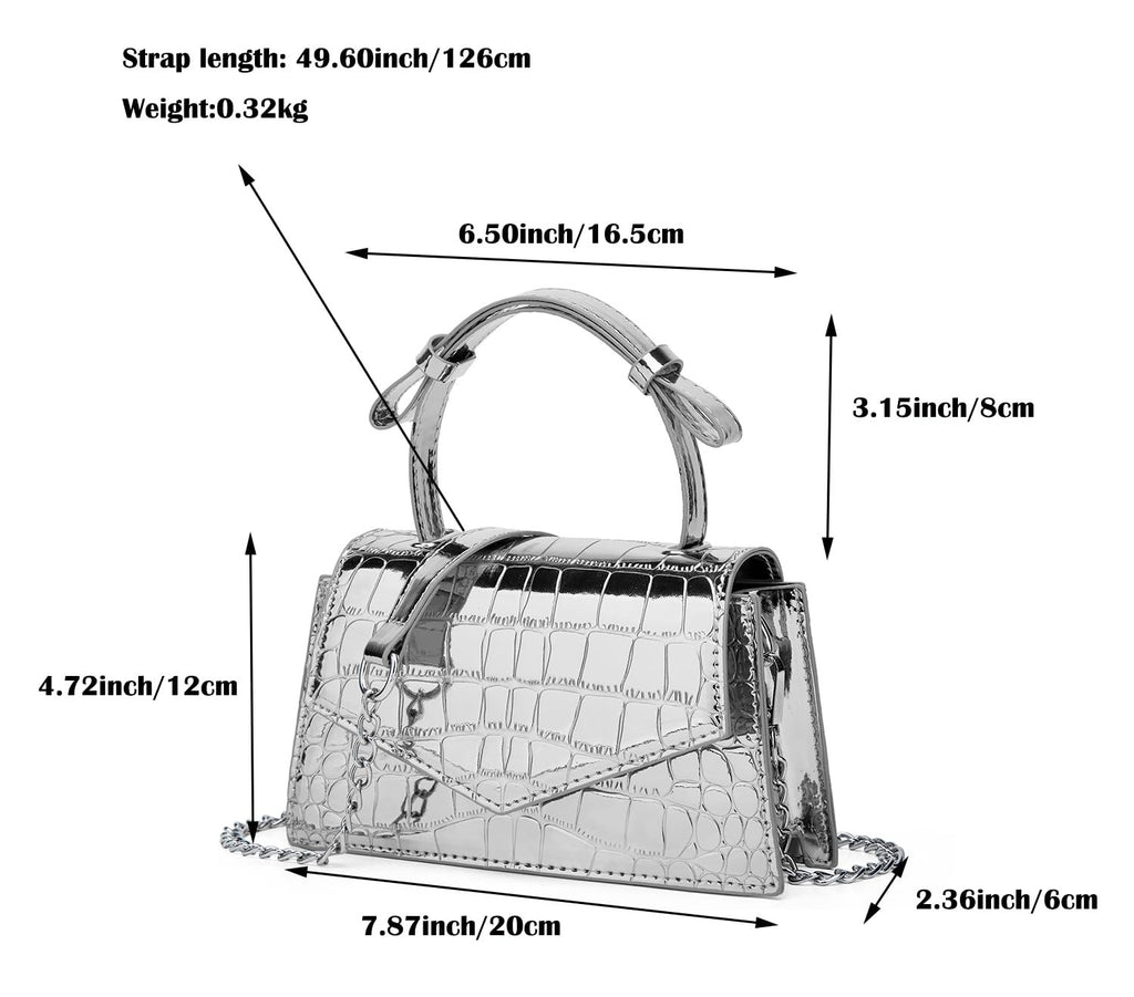 Y2K Women's Silver Hobo Tote Handbag - Party Clutch & Crossbody Bags