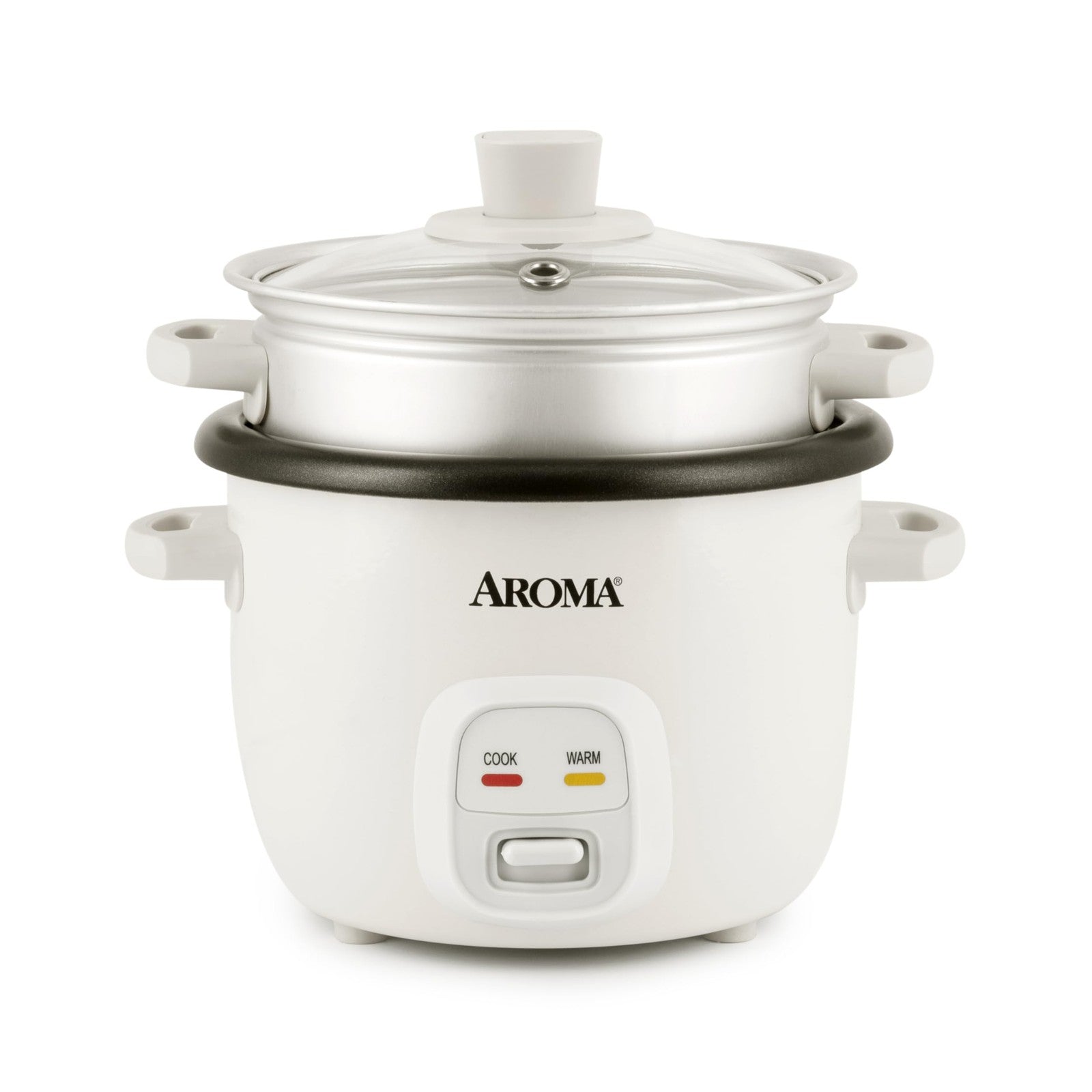 Aroma 4-Cup Rice Cooker Steamer Oatmeal Maker White 1 Qt ARC-302-1NG