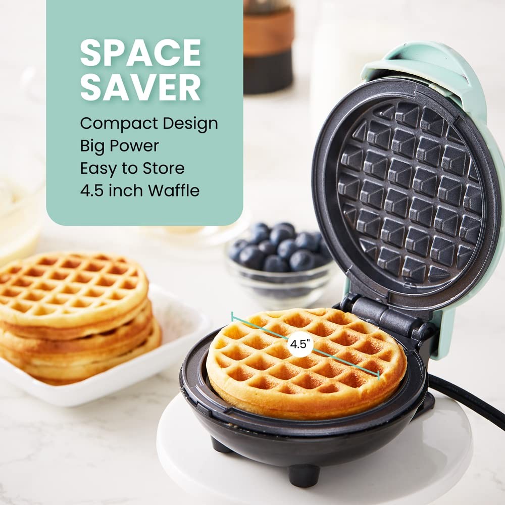 Elite Gourmet Nonstick Waffle Maker, 4.5-Inch, Compact Design